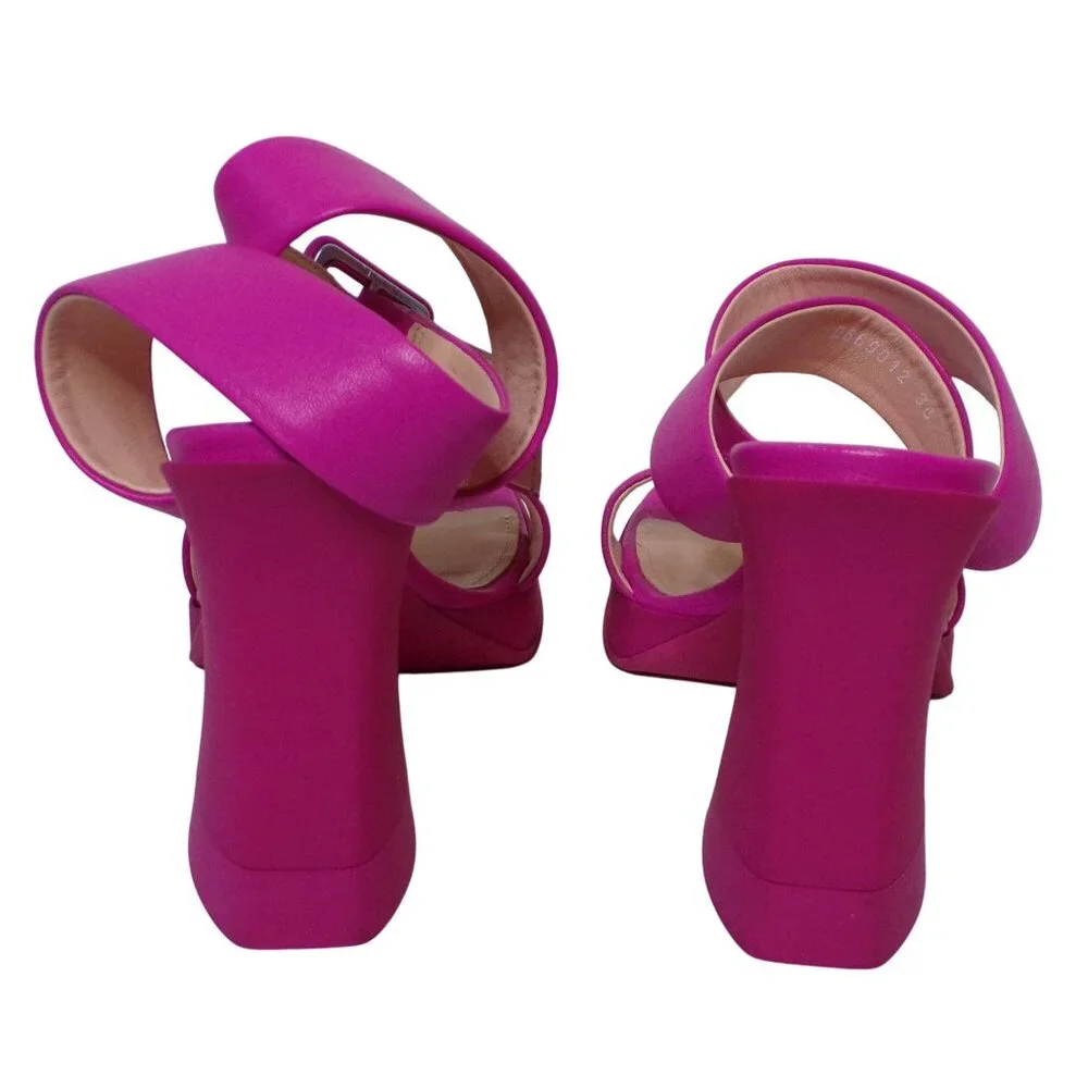 🆕 AGL Attilio Giusti Leombruni Janis Platform Sandal Shoes Leather Pink 6 - Picture 6 of 10